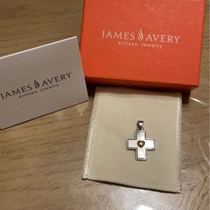 James Avery Retired Cross with gold heart in 14kg